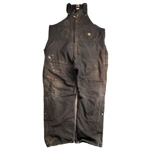 Berne Heritage Insulated Duck Bib Overall Mens 3XLT Black Cotton Water Repellent